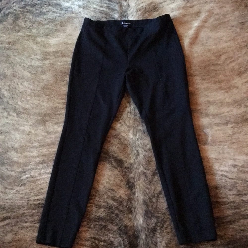 d. Jeans straight leg elastic waist dress pants